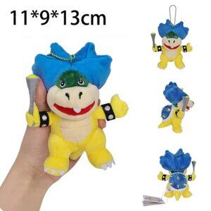 Blue Hair Koopa Style Plush Keychain Turtle Character Bag Charm